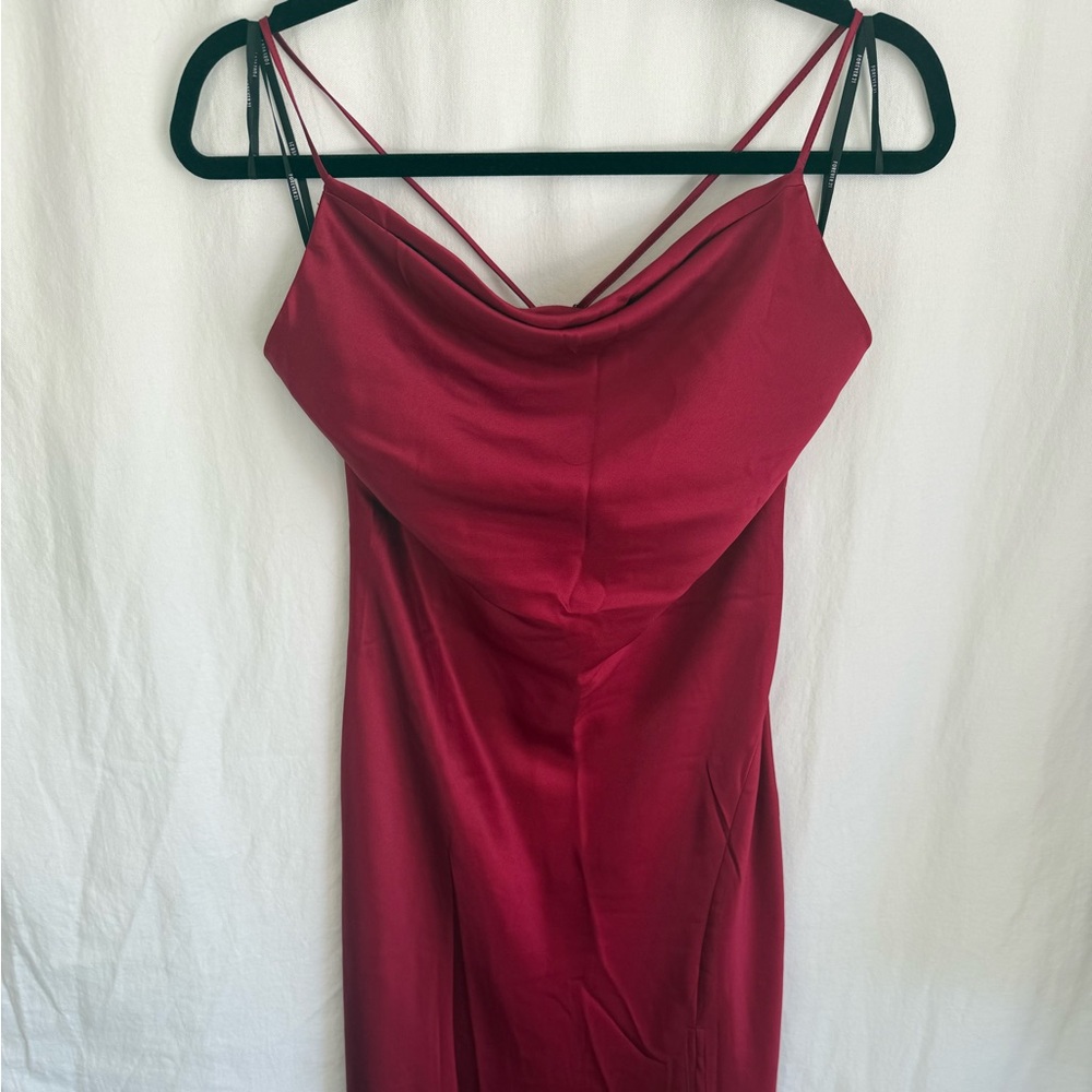 Forever 21 Red Satin Midi Slip Dress